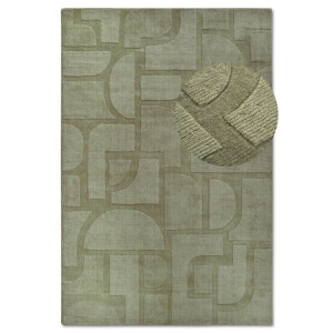 Wollen Vloerkleed Alexis - Groen maat: 150x80cm - materiaal: Wol - Dekbed-Discounter.nl