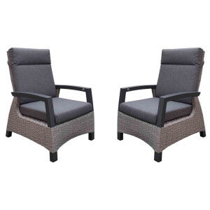 Prato Brick relax tuinset 2-delig | aluminium + wicker | verstelbaar | grijs