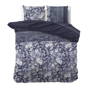 Dekbedovertrek Sophie - Lits-Jumeaux (240x220 cm) - Blauw & Groen Polyester-katoen - Dessin: Ruiten - Sleeptime Elegance - Dekbed-Discounter.nl