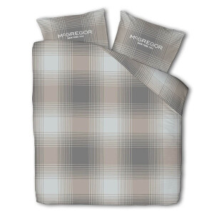 Dekbedovertrek McGregor - Eenpersoons (140x240 cm) - Taupe Flanel - Dessin: Ruiten - McGregor - Dekbed-Discounter.nl
