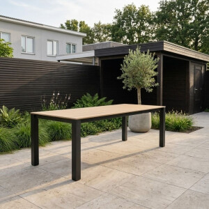 Manhattan dining tuintafel 6 personen | polywood + aluminium | Natural Wood/antraciet | 240cm