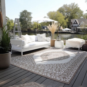 Dubbelzijdig Buitenkleed Meekly - Taupe maat: 170x120cm - materiaal: Polypropyleen - Dekbed-Discounter.nl
