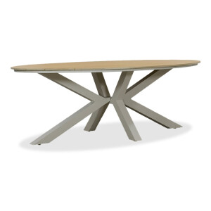 Dallas dining tuintafel 6 personen | polywood + aluminium | Natural Wood/beige | 220cm