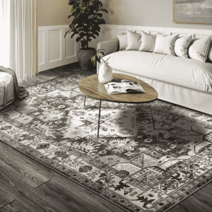 Vloerkleed Henry - Creme/Bruin maat: 170x120cm - materiaal: Polypropyleen - Dekbed-Discounter.nl