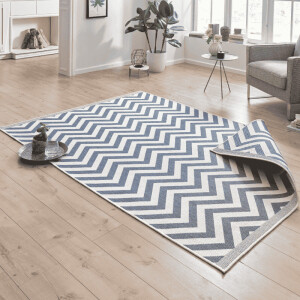 Dubbelzijdig Buitenkleed Palma - Blauw/Creme maat: 150x80cm - materiaal: Polypropyleen - Dekbed-Discounter.nl