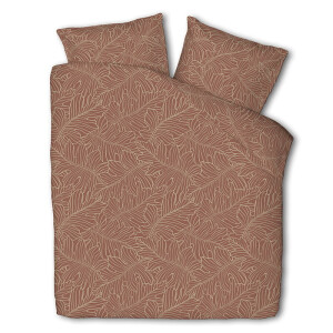 Dekbedovertrek Katoen - Tweepersoons (200x240 cm) - Bruin/ Taupe Katoen - Dessin: Patroon - Presence - Dekbed-Discounter.nl