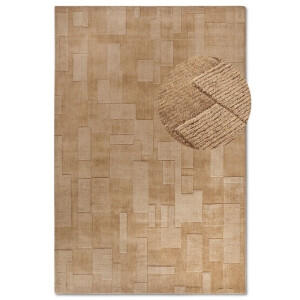 Wollen Vloerkleed Wilhelmine - Beige maat: 170x120cm - materiaal: Wol - Dekbed-Discounter.nl