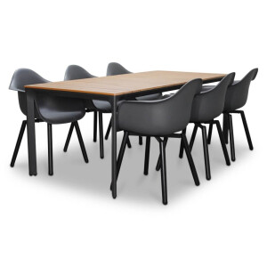 Arezzo/Montreux dining tuinset | 6 personen | aluminium + polywood | 200cm