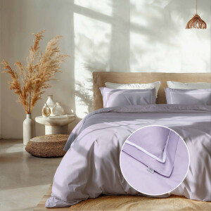 Dekbedovertrek Hotel Deluxe - Lits-Jumeaux (240x220 cm) - Paars Microvezel - Dessin: Effen - Luna Bedding - Dekbed-Discounter.nl