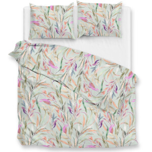 Dekbedovertrek Tia - Lits-Jumeaux (240x220 cm) - Groen Katoen-satijn - Dessin: - Zo!Home - Dekbed-Discounter.nl