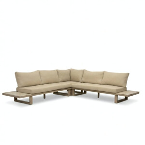 Canyon hoek loungeset 5 personen | aluminium + sintered stone | Marble Latte | 3-delig - 288x288cm