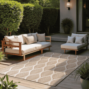 Dubbelzijdig Buitenkleed Liora - Beige maat: 250x80cm - materiaal: Polypropyleen - Dekbed-Discounter.nl