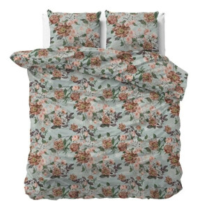 Dekbedovertrek Natury - Eenpersoons (140x200 cm) - Groen Polyester-katoen - Dessin: Dieren - Sleeptime Elegance - Dekbed-Discounter.nl