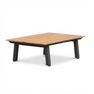 Montana koffietafel | aluminium + teak | antraciet | 100x60cm