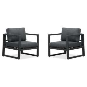 Cordoba loungestoel tuin set van 2 | aluminium | antraciet