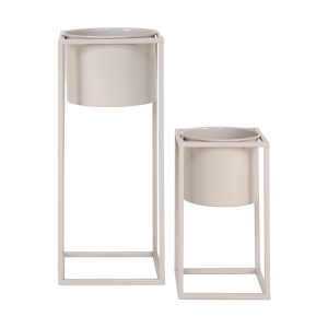 Finnley staande bloempot beige - set van 2