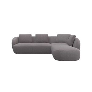 FLEXLUX Hoekbank Torino, rond, L-vorm, bankhoek met ottomane Modern, organisch bankontwerp, koudschuim, golfvering