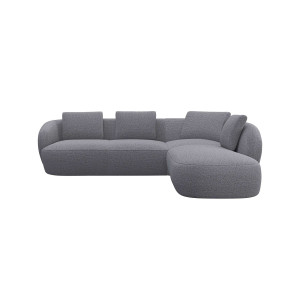FLEXLUX Hoekbank Torino, rond, L-vorm, bankhoek met ottomane Modern, organisch bankontwerp, koudschuim, golfvering