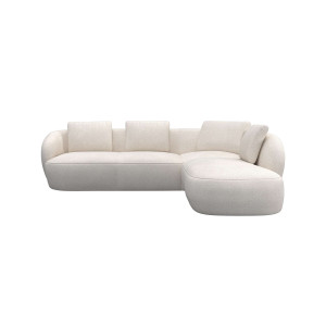 FLEXLUX Hoekbank Torino, rond, L-vorm, bankhoek met ottomane Modern, organisch bankontwerp, koudschuim, golfvering