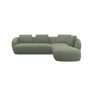 FLEXLUX Hoekbank Torino, rond, L-vorm, bankhoek met ottomane Modern, organisch bankontwerp, koudschuim, golfvering