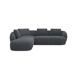 FLEXLUX Hoekbank Torino, rond, L-vorm, bankhoek met ottomane Modern, organisch bankontwerp, koudschuim, golfvering