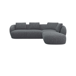 FLEXLUX Hoekbank Torino, rond, L-vorm, bankhoek met ottomane Modern, organisch bankontwerp, koudschuim, golfvering