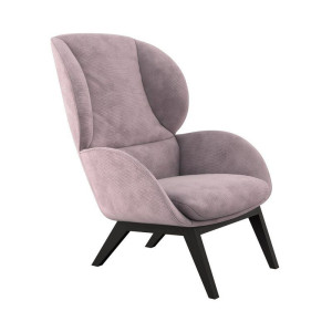 FLEXLUX Oorfauteuil Adria Designsessel, Loungesessel, Stijl & comfort, organische vorm, zwarte houten voet