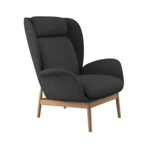 FLEXLUX Oorfauteuil Padova Stijl & comfort, organische vorm, geïntegreerde lendesteun, eikenhouten voet