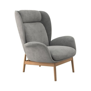 FLEXLUX Oorfauteuil Padova Stijl & comfort, organische vorm, geïntegreerde lendesteun, eikenhouten voet