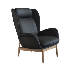 FLEXLUX Oorfauteuil Padova Stijl & comfort, organische vorm, geïntegreerde lendesteun, eikenhouten voet