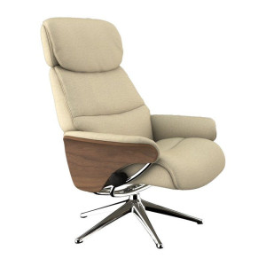 FLEXLUX Relaxfauteuil Relaxchairs Aarhus Relaxfunctie & verstelling van hoofdsteun en rugleuning, armleuningen Walnoot, aluminium voet, M