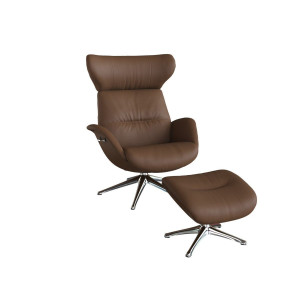 FLEXLUX Relaxfauteuil More, Funktionsessel, Polstersessel, Armlehnensessel, TV-Fernsehsessel Eersteklas comfort, rug- en hoofdsteunverstelling, draaibaar, aluminium voet