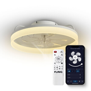 Smart Plafondventilator AeroGlow Met Verlichting - Wit | Mobiele Airconditioning - Goedkope Koeling In Huis - Dekbed-Discounter.nl
