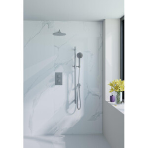 Fortifura Calvi Inbouw Regendoucheset - thermostatisch - wandarm - glijstang - 25cm hoofddouche - ronde handdouche - metalen doucheslang - geborsteld RVS PVD SW542645/SW706208/SW720554/SW720561/SW1159493/SW76