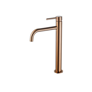 Fortifura Calvi Slim Wastafelkraan - 32cm - verhoogd - opbouw - Geborsteld koper PVD (Koper) SW970030