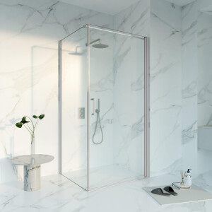 Fortifura Galeria Douchecabine - 100x160x200 - Profiel veiligheidsglas - anti kalk - Geborsteld RVS PVD (RVS) SW1122492/SW797918/SW797908