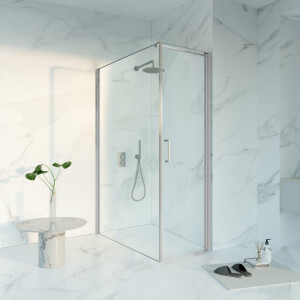 Fortifura Galeria Douchecabine - 60x140x200 - Profiel veiligheidsglas - anti kalk - Geborsteld RVS PVD (RVS) SW1122469/SW797916/SW797908