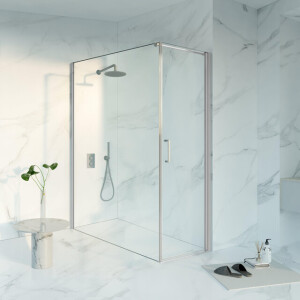 Fortifura Galeria Douchecabine - 60x180x200 - Profiel veiligheidsglas - anti kalk - Geborsteld RVS PVD (RVS) SW1122469/SW797920/SW797908