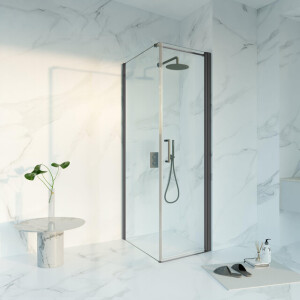 Fortifura Galeria Douchecabine - 60x80x200 - Profiel veiligheidsglas - anti kalk - geborsteld gunmetal PVD SW1122468/SW797914/SW797907