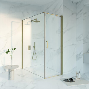 Fortifura Galeria Douchecabine - 70x160x200 - Profiel veiligheidsglas - anti kalk - Geborsteld Messing PVD (Goud) SW1122476/SW797918/SW797910