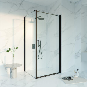 Fortifura Galeria Douchecabine - 90x100x200 - Profiel - veiligheidsglas - anti kalk - mat zwart SW1122486 SW797915 SW797905