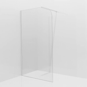 Fortifura Galeria Inloopdouche - 100x200cm - afgeronde glaswand - helder glas - wandarm - mat wit SW1245010/SW797906