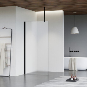 Fortifura Galeria inloopdouche - 140x200cm - mat glas - plafondarm - mat zwart SW797937/SW797905/SW804542
