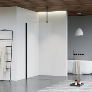 Fortifura Galeria inloopdouche - 180x200cm - helder glas - plafondarm - mat zwart SW797920/SW797905/SW804542