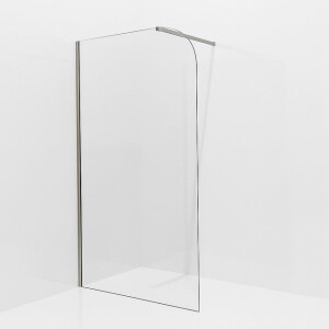 Aqua Vista Inloopdouche - 90x200cm - afgeronde glaswand - helder glas - wandarm - geborsteld RVS PVD (RVS) SW1245009/SW797908