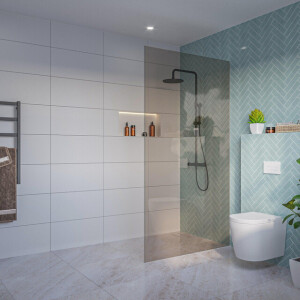 Fortifura Galeria Inloopdouche - rookglas - 110x200cm - 8mm - nano - blind inbouw profiel SW915252 SW1102415