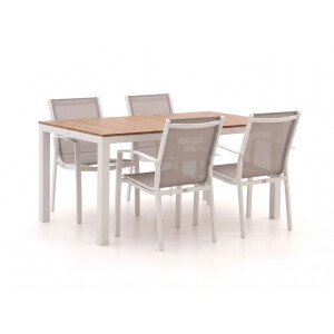 Forza Altea/Fidenza 160cm dining tuinset 5-delig stapelbaar - Laagste prijsgarantie!