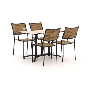 Forza Artone/Canzo 120cm dining tuinset 5-delig stapelbaar - Laagste prijsgarantie!