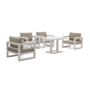 Forza Calleo/Ciro 120cm dining stoel loungeset 5-delig - Laagste prijsgarantie!