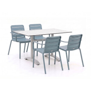 Forza Narni/Lisio 120cm dining tuinset 5-delig stapelbaar - Laagste prijsgarantie!